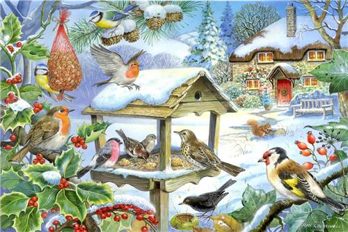 House of Puzzles Feed The Birds - BIG 250 Piece Jigsaw Puzzle