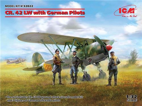 1:32 ICM 32022 CR. 42 LW with German Pilots Plastic Modelbouwpakket