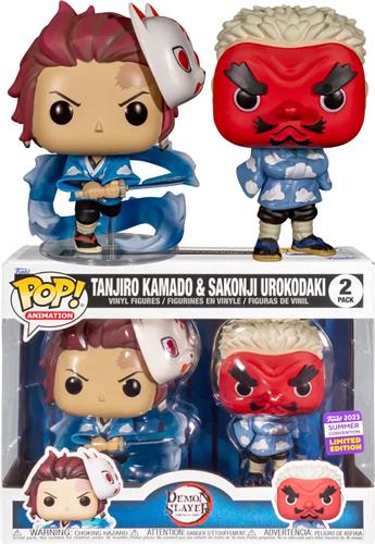 Funko Pop! Demon Slayer - Tanjiro Kamado & Sakonji Urokodaki Pop! Vinyl Figure 2-Pack (2023 Summer Convention Exclusive)