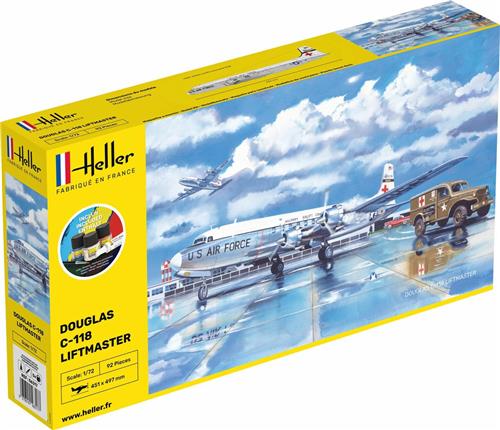 1:72 Heller 56317 C-118 LIFTMASTER Plane - Starter Kit Plastic Modelbouwpakket