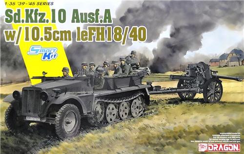 1:35 Dragon 6939 Sd.Kfz.10 Ausf.A + 10.5cm le.FH.18/40 Plastic Modelbouwpakket