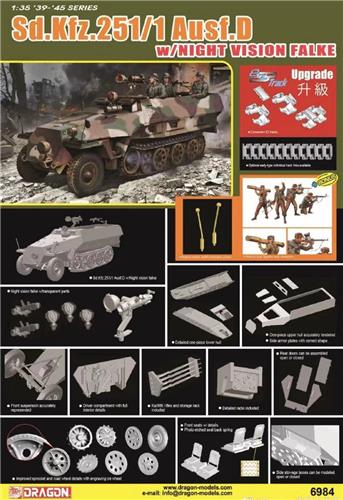 1:35 Dragon 6984 Sd.Kfz.251 Ausf.D - with Night Vision Falke Plastic Modelbouwpakket