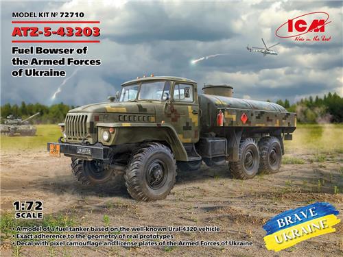 1:72 ICM 72710 ATZ-5-43203 - Fuel Bowser of the Armed Forces of Ukraine Plastic Modelbouwpakket