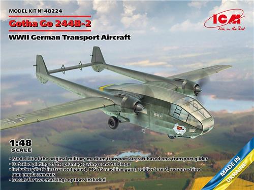 1:48 ICM 48224 Gotha Go-244B-2 WWII German Transport Aircraft Plastic Modelbouwpakket