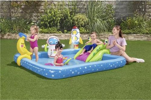 BESTWAY Play center Lil' Astronaut - Water Speel Center - Opblaasbare Glijbaan - Ruimtespellen - Vanaf 2 Jaar