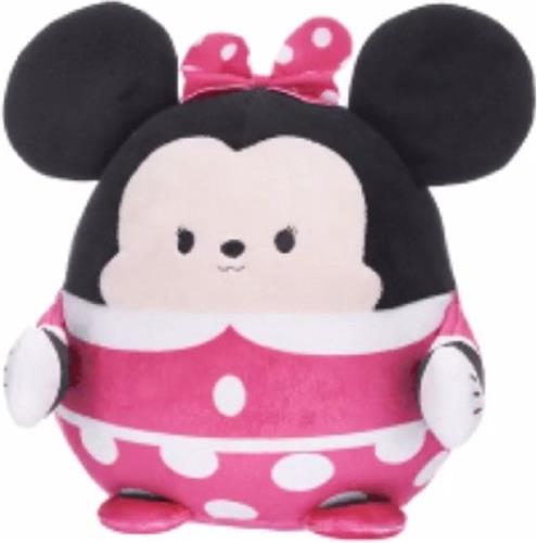 Minnie Mouse - Disney Squashy Podgies Pluche Knuffel 24 cm - Speelgoed Knuffels voor Kinderen Jongens Meisjes - Kawaii Kussen - Squishy Squish Knuffel - Mickey Mouse, Minnie Mouse, Stitch, Angel, Tijgertje, 101 Dalmatiërs