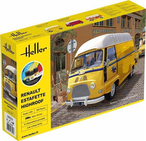 1:24 Heller 56740 Renault Estafette High Roof - Starter Kit Plastic Modelbouwpakket