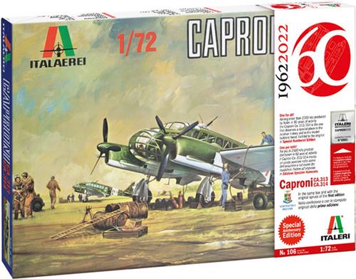 1:72 Italeri 0106 Caproni Ca. 313/314 Vintage Special Anniversary Edition Plastic Modelbouwpakket