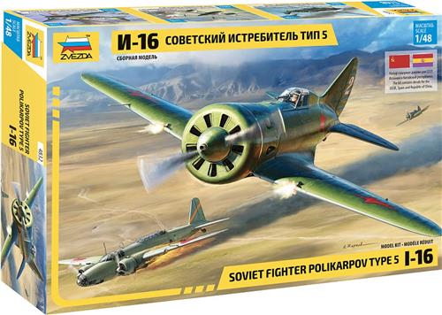 1:48 Zvezda 4832 Polikarpov I-16 Type 5 - Vroeg/Laat - Propeller Vliegtuig Plastic Modelbouwpakket