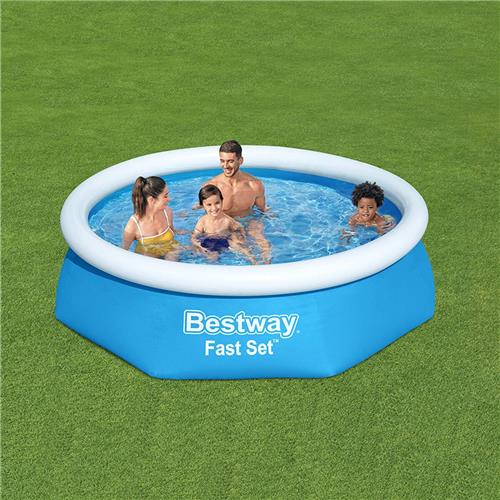 Bestway Fast Set Ø 244x61 Cm Rond Opblaasbaar Zwembad Blauw 1880 Liters