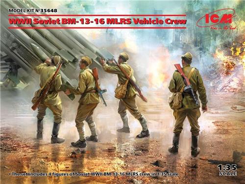 1:35 ICM 35648 WWII Soviet BM-13-16 MLRS Vehicle Crew Plastic Modelbouwpakket