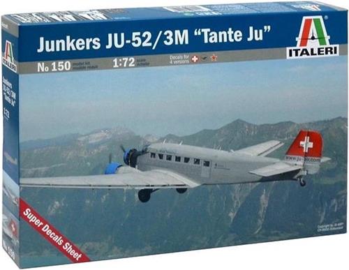 Italeri Junkers Ju - 52 / 3M ''Tante Ju'' 1:72 Montagekit Vliegtuig met vaste vleugels