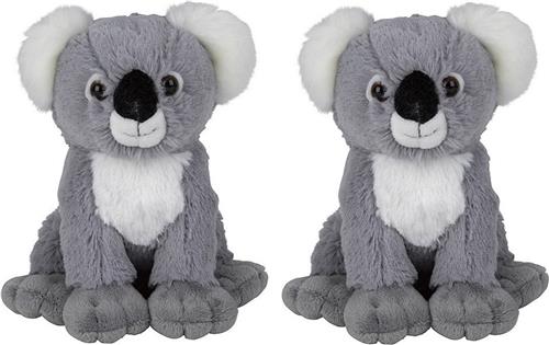 Multipak van 2x stuks pluche koala knuffels van 19 cm - Papa/Mama - Kllitteband handjes