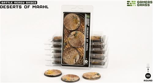 Deserts of Maahl Bases Pre-Painted (3x 50mm Round)