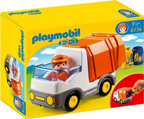 PLAYMOBIL 1.2.3 Vuilniswagen - 6774