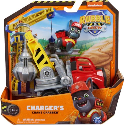 Rubble & Crew - Chargers Kraanwagen met speelfiguur en beweegbare onderdelen - PAW Patrol speelgoed