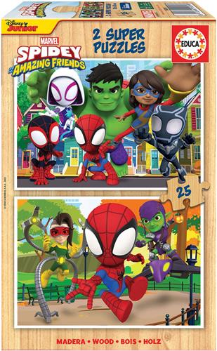 Puzzel Educa Spidey & His Amazing Friends (2 x 25 pcs)