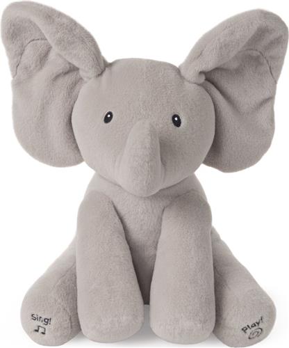 Baby GUND - Geanimeerde Flappy De Olifant - Knuffel - Grijs - 30,5 cm - Nederlands Gesproken