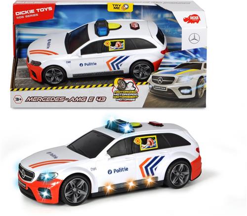 Dickie Toys Mercedes-AMG E43 SOS Belgische Politiewagen - 30 cm - Licht & Geluid - Speelgoedvoertuig