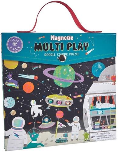 Floss & Rock Magnetische Speeldoos, Space - 4 in 1 - 23.5 x 22.5 x 2cm