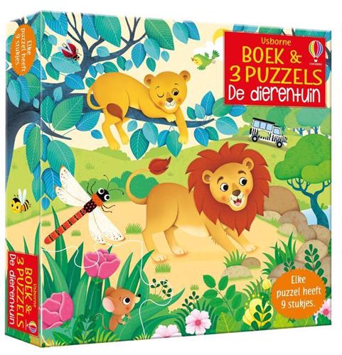 Boek & 3 Puzzels De dierentuin