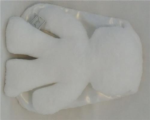 Harlekijn Snuggle Bunny wit met witte oren. 26 cm