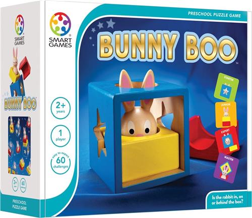 SmartGames - Bunny Boo - 60 opdrachten - Houten kleuterspel - Ruimtelijk inzicht - Konijn