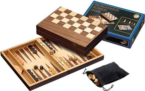 Philos Schaak/Dam/Backgammon Kassette Veld 40 mm, Koningshoogte 76 mm