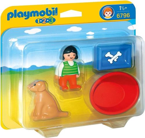 PLAYMOBIL 1.2.3 Kindje met haar hond - 6796