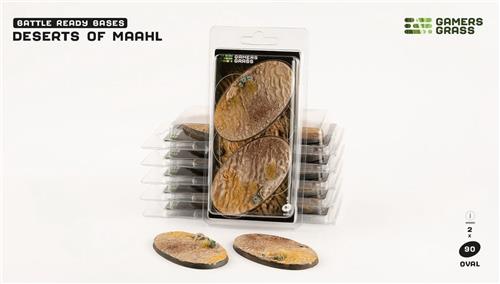 Deserts of Maahl Bases Pre-Painted (2x 90mm Oval)