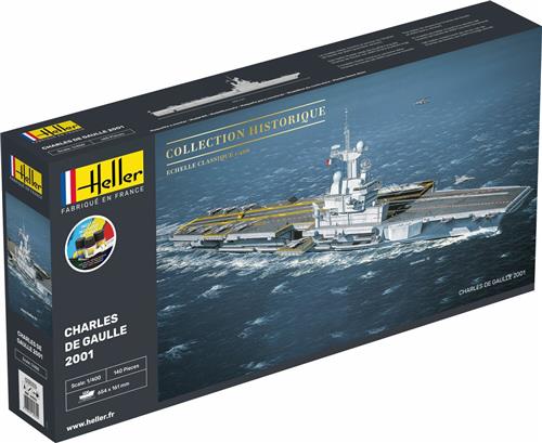 1:400 Heller 57072 Charles De Gaulle Ship - Starter Kit Plastic Modelbouwpakket