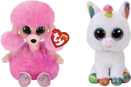 Ty - Knuffel - Beanie Boo's - Camilla Poodle & Pixy Unicorn