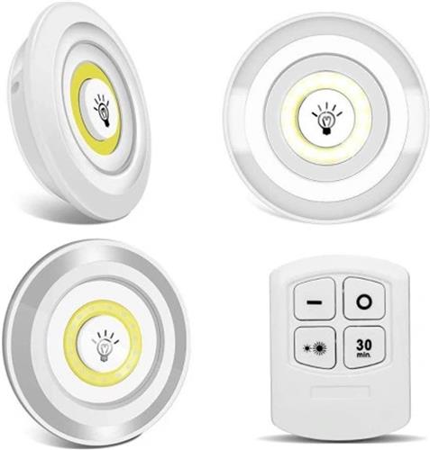 LED Lampen - 3 Stuks - Druklampen - Dimbaar - Afstandsbediening - Zelfklevend - LED Licht - Draadloos - Rheme