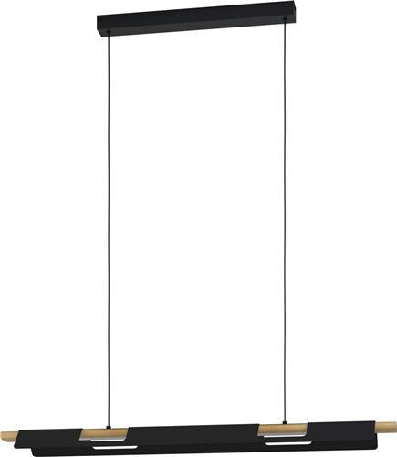 EGLO Ermua Hanglamp - LED - 100 cm - Zwart/Bruin/Wit - Dimbaar