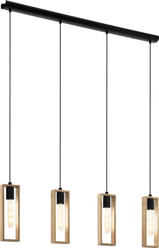 EGLO Littleton Hanglamp - E27 - 116 cm - Zwart/Bruin