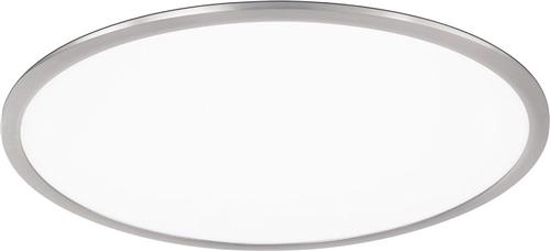 LED Plafondlamp - Plafondverlichting - Trion Povino - 31W - Warm Wit 3000K - Dimbaar - Rond - Mat Nikkel - Aluminium