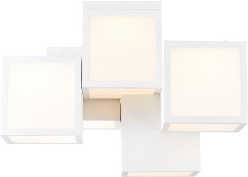 BRILLIANT lamp, Cubix LED plafondlamp, 5-lamps wit, metaal/kunststof, 1x 40W LED geïntegreerd, (4000lm, 3000K), A