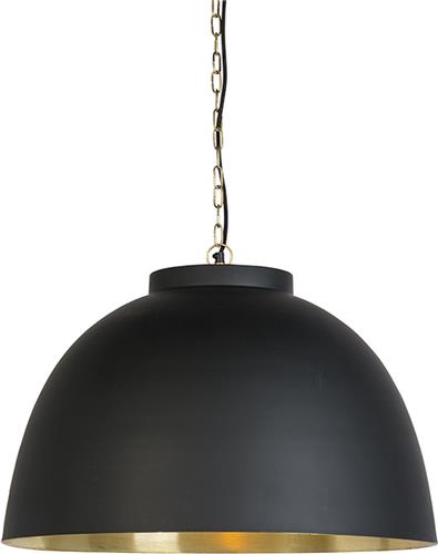 QAZQA hoodi - Industriele Hanglamp - 1 lichts - Ø 600 mm - Zwart - Industrieel - Woonkamer | Slaapkamer | Keuken