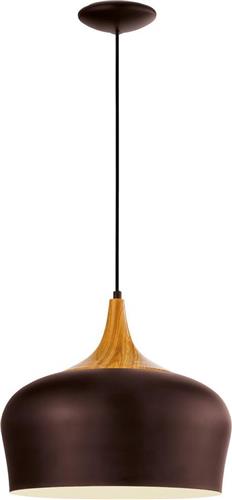 EGLO Obregon - Hanglamp - 1 Lichts - Ø350mm. - Bruin, Creme, Eik