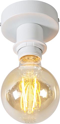 QAZQA combi - Moderne Plafondlamp - 1 lichts - Ø 100 mm - Wit - Woonkamer | Slaapkamer | Keuken