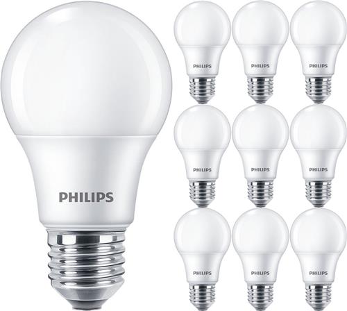 PHILIPS - LED Lamp E27 10 Pack - Corepro LEDbulb E27 Peer Mat 8W 806lm - 865 Helder/Koud Wit 6500K | Vervangt 60W