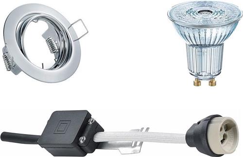 LED Spot Set - OSRAM Parathom PAR16 930 36D - GU10 Fitting - Dimbaar - Inbouw Rond - Glans Chroom - 3.7W - Warm Wit 3000K - Kantelbaar Ø83mm