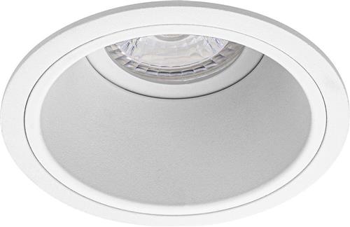 Spot Armatuur GU10 - Pragmi Minko Pro - GU10 Inbouwspot - Rond - Wit - Aluminium - Verdiept - Ø90mm