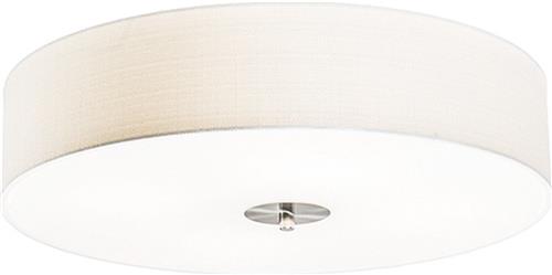 QAZQA drum jute - Moderne Plafondlamp met kap - 4 lichts - Ø 500 mm - Wit - Woonkamer | Slaapkamer | Keuken