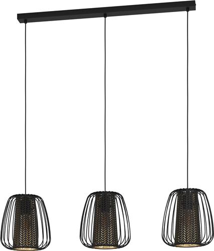 EGLO Curasao Hanglamp - E27 - 99,5 cm - Zwart/Goud