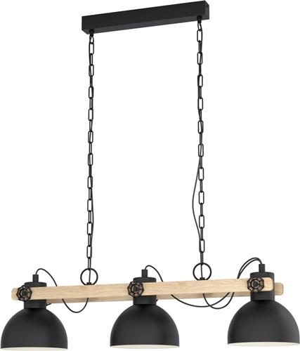 EGLO Lubenham Hanglamp - E27 - 90 cm - Zwart/Bruin