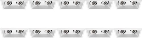 Spot Armatuur 10 Pack - Pragmi Zano Pro - GU10 Inbouwspot - Rechthoek Dubbel - Wit - Aluminium - Kantelbaar - 185x93mm