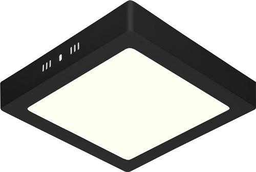 LED Downlight - 18W - Natuurlijk Wit 4200K - Mat Zwart - Opbouw - Vierkant - Aluminium - 225mm