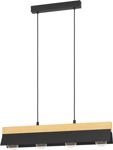 EGLO Tarrafo Hanglamp - E27 - 88 cm - Zwart/Bruin