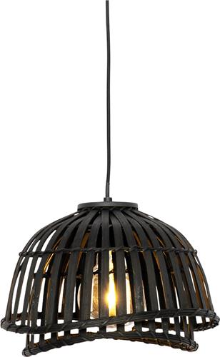 QAZQA pua - Oosterse Hanglamp - 1 lichts - Ø 30 cm - Zwart - Woonkamer | Slaapkamer | Keuken